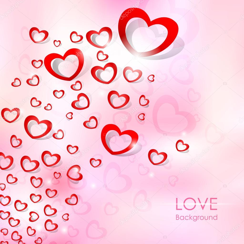 Flying Heart Love Background
