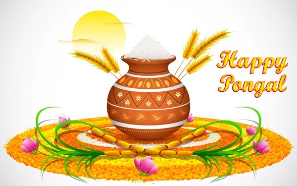 Mutlu pongal — Stok Vektör