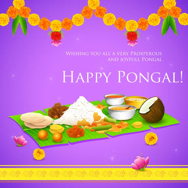 Mutlu pongal — Stok Vektör