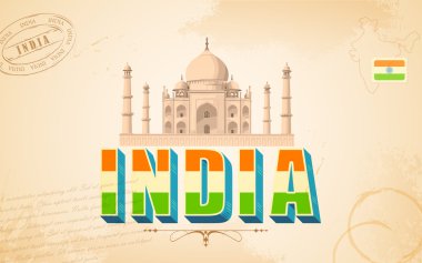 Taj mahal Hindistan arka planda