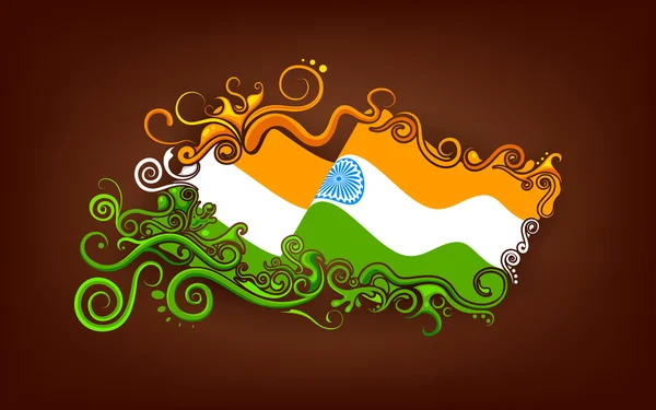 Bandera india floral — Vector de stock