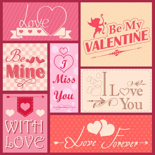 Etiqueta de amor para la decoración del día de San Valentín — Archivo Imágenes Vectoriales