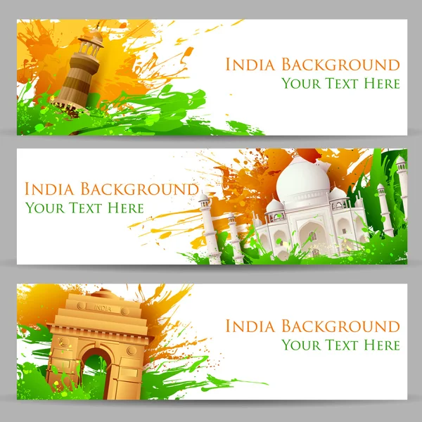 Indian Monument Banner — Stock Vector