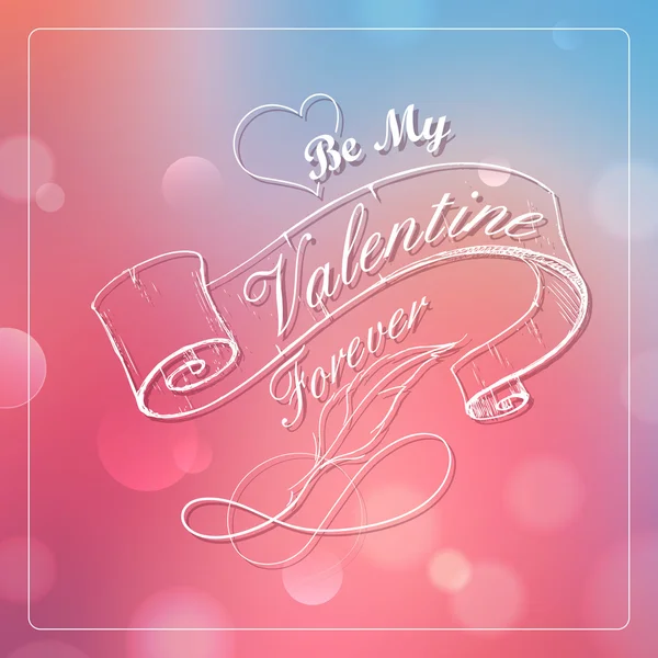 Happy Valentines Typographie Arrière-plan — Image vectorielle