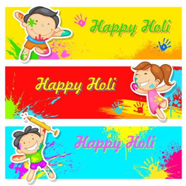 Holi oynayan çocuklar