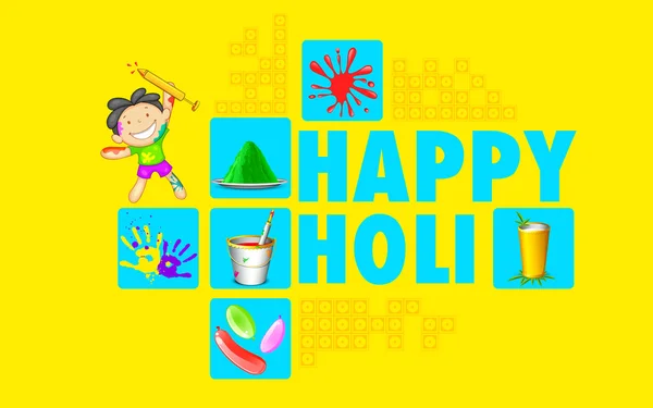 Holi feliz colorido — Vector de stock