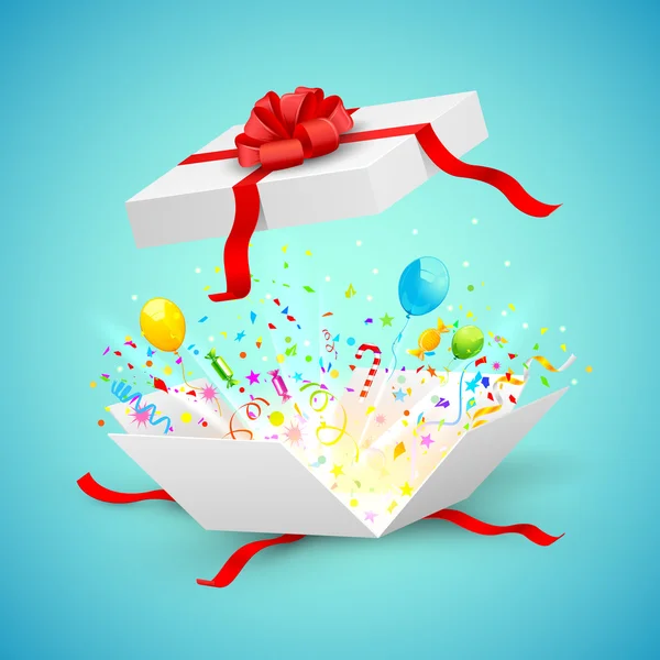 Regalo sorpresa de celebración — Vector de stock