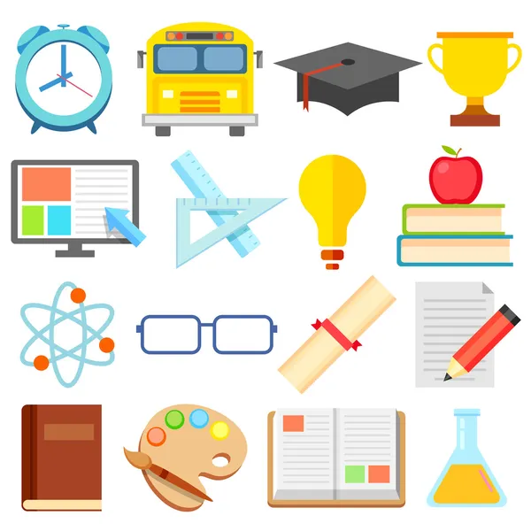 Icono de educación plana — Vector de stock