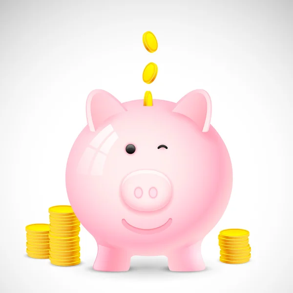 Munt vallen piggy bank — Stockvector