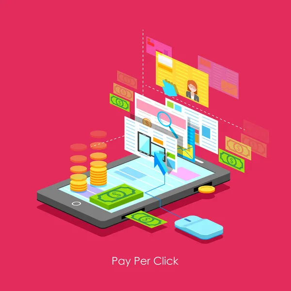 Payer par clic — Image vectorielle