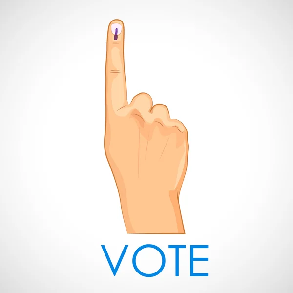 Main avec signe de vote de l'Inde — Image vectorielle