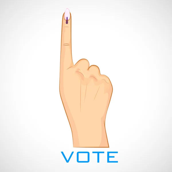 Hand with voting sign of India — Stock Vector