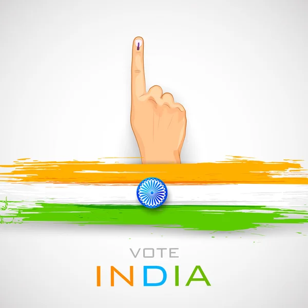 Hand with voting sign of India — Stock Vector