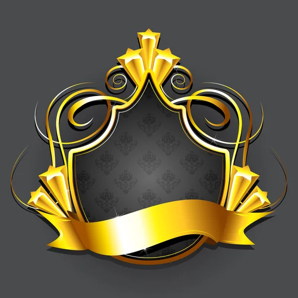 Kraliyet altın rozet — Stok Vektör