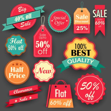 Sale and Discount tags clipart