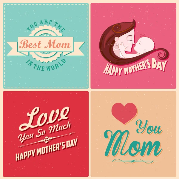 Happy Mothers Day card template — Stock Vector