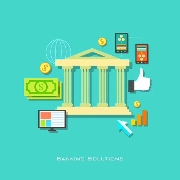 Concepto de solución bancaria — Vector de stock