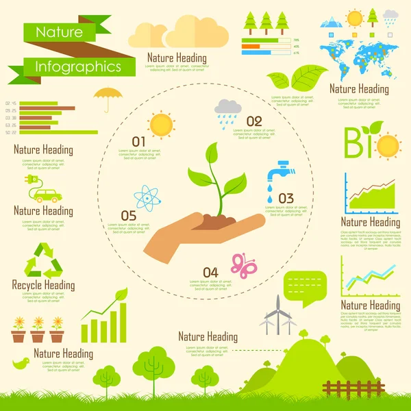 Doğa infographics — Stok Vektör
