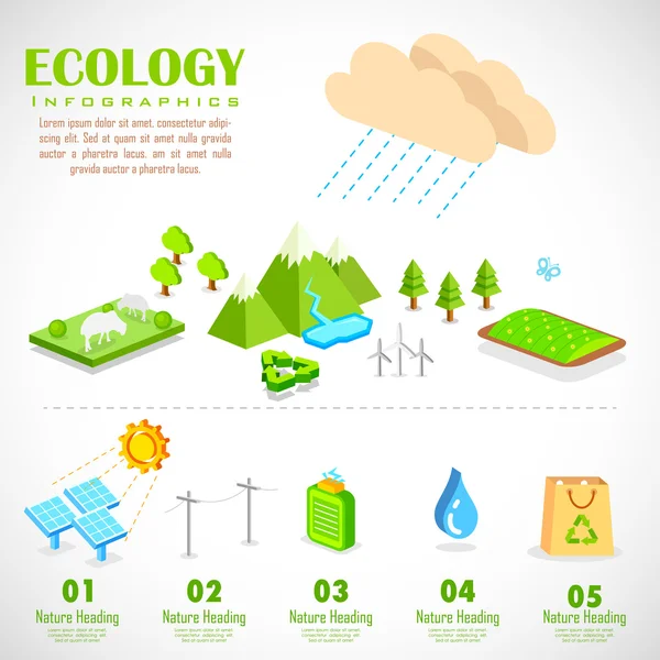 Grafico Infografica Ecologia — Vettoriale Stock