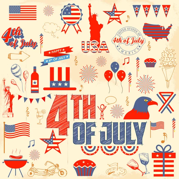 4th of July design element — Stock Vector