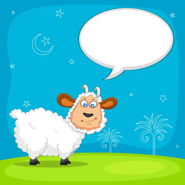 Schapen wensen eid mubarak — Stockvector