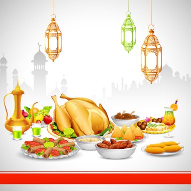 Iftar parti için lezzetli yemekler
