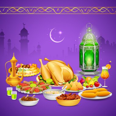Iftar parti için lezzetli yemekler