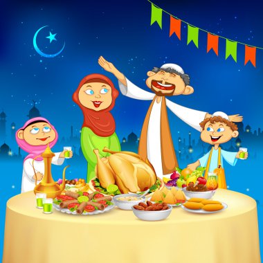 Müslüman ailede Iftar parti