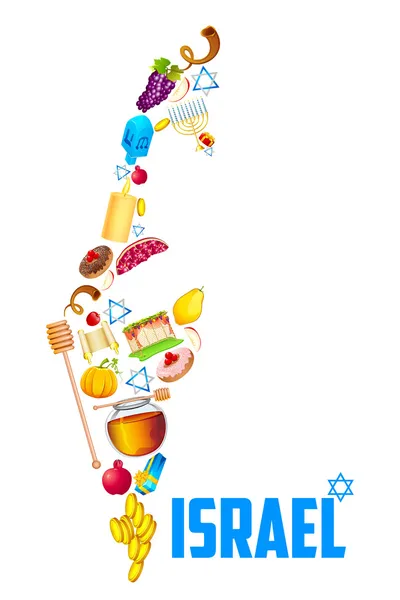 Saint objet formant la carte d'Israël — Image vectorielle