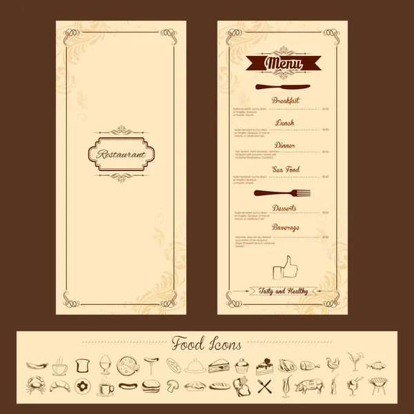 Template for Menu Card — Stock Vector