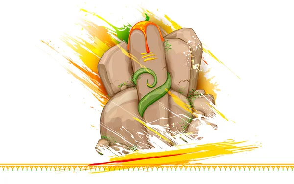 Signore Ganesha fatto di roccia per Ganesh Chaturthi — Vettoriale Stock