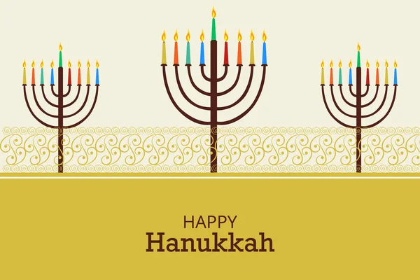 Feliz Hanukkah, feriado judaico festival saudações fundo — Vetor de Stock