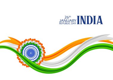 Hindistan Cumhuriyet Günü 'nün 26 Ocak' ı için üç renkli Hint bayrağı.