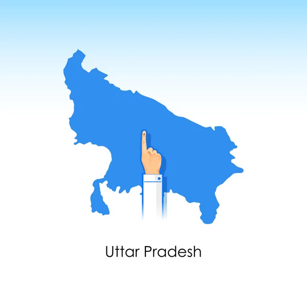 Διαφορετικοί άνθρωποι που δείχνουν το δάχτυλο ψήφου για τις βουλευτικές εκλογές του Uttar Pradesh — Διανυσματικό Αρχείο