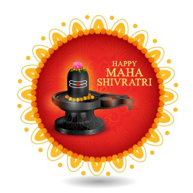 Hindistan 'ın Maha Shivratri festivali için Hindu tanrısı Lord Shiva Linga' nın bir resmi.