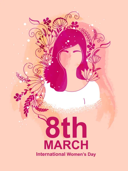 Happy International Women s Day 8th March greetings background — Stock Vector