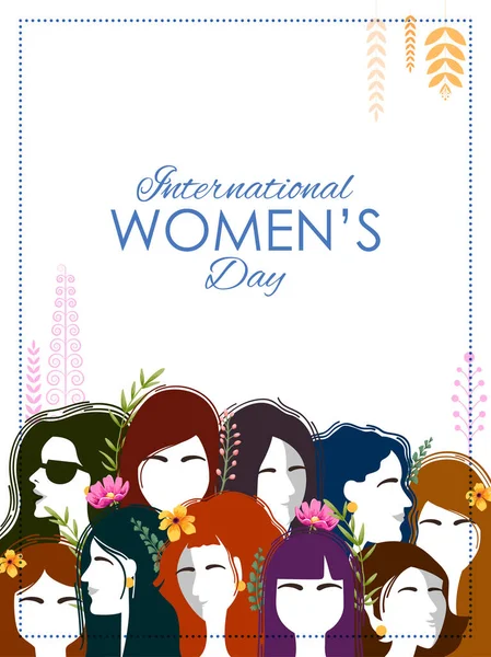 Gledelig internasjonal kvinnedag 8. mars-hilsen bakgrunn – stockvektor