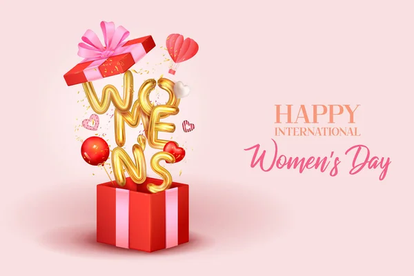 Fröhlicher internationaler Frauentag 8. März Grüße Hintergrund — Stockvektor