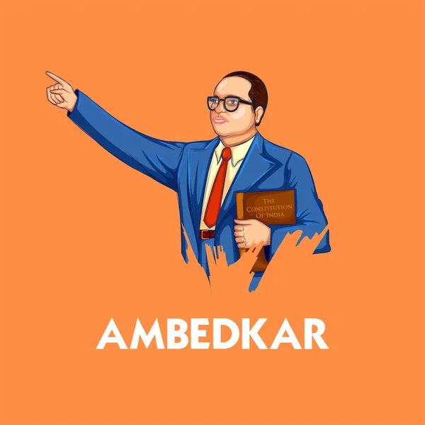 Illustrazione Del Dott Bhimrao Ramji Ambedkar Con Costituzione Dell India — Vettoriale Stock