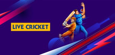 Kriket şampiyonası sporu yapan vurucu oyuncu çizimi