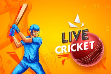 Kriket şampiyonası sporu yapan vurucu oyuncu çizimi