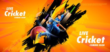 Kriket şampiyonası sporu yapan vurucu oyuncu çizimi