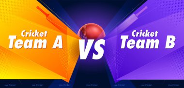 illustration of bat and ball on cricket championship sports background