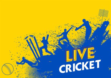 Kriket şampiyonası sporu yapan vurucu oyuncu çizimi