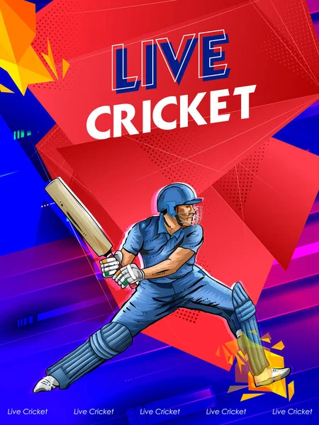 Joueur de batsman jouant au championnat de cricket — Image vectorielle