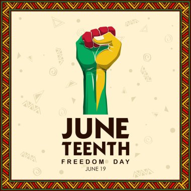 Haziran Bağımsızlık Günü 'nün arka planının bir gösterimi. Ayrıca Siyah Bağımsızlık Günü olarak da bilinir. ABD' de federal bir bayramdır.