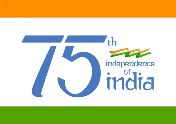 Ilustración Bandera Tricolor Con Bandera India Para 75º Día Independencia — Vector de stock