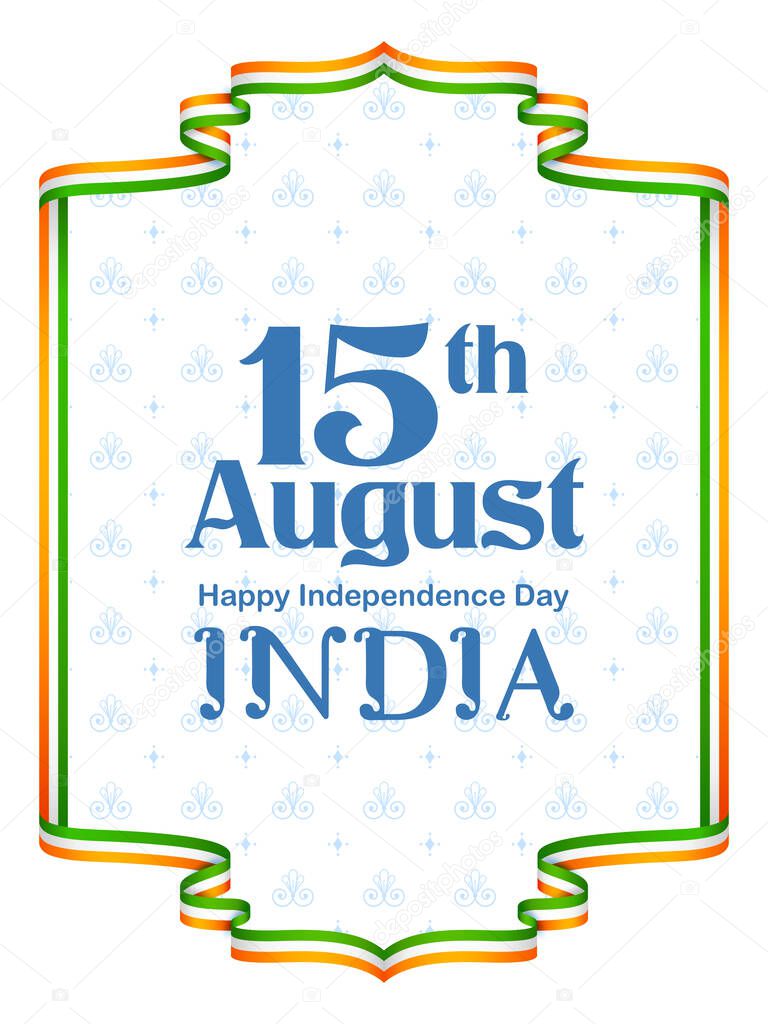 illustration of abstract tricolor banner with Indian flag for 15th August Happy Independence Day of India
