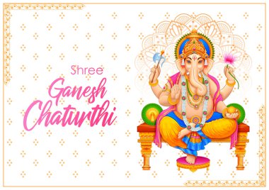 Ganesh Chaturthi festivali için Ganpati arka planının çizimi