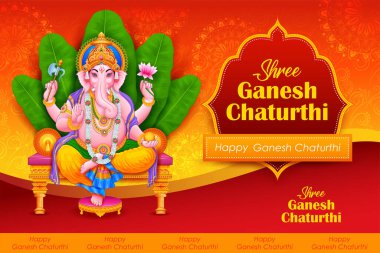 Ganesh Chaturthi festivali için Ganpati arka planının çizimi